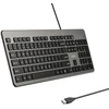 Klaviatūra su laidu Unitek SlimTap USB-A, pilka