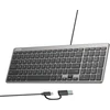 Klaviatūra su laidu Unitek SlimTap USB-C/USB-A