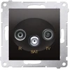 Kontakt-Simon SIMON54 RTV/SAT antenos lizdas antracitas - DASP.01/48
