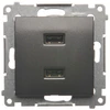 Kontakt Simon Įkroviklis 2XUSB 2.1A,5V ANTRACYT SIMON5