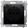Kontakt-Simon Simon 54 Schuko lizdas IP44 versijai su langinėmis ir rėmo tarpine (modulis) 16A 250V transp. juodas kilimėlis DGSZ1BZ.01/49A