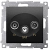 Kontakt-Simon Simon 54 R-TV-SAT praėjimo antenos lizdas (modulis) matinė juoda DASP.01/49