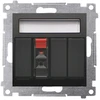 Kontakt-Simon Kontakt Simon 54 DGL31.01/49 vieno garsiakalbio lizdas su ženklinimo lauku, moduliu, įvesties ir išvesties kabelio skerspjūvis 2,5 mm2, juodas