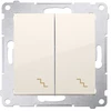 Kontakt-Simon Dvivietė jungtis su LED pašvietimu 10AX 250V kremo varžtai (DW6 / 2L.01 / 41)