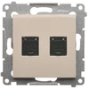 Kontakt-Simon Kompiuterio lizdas SIMON54 dvivietis 2xRJ45 kat.6 su užrakto kremu - D62.01/41
