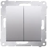 Kontakt-Simon Sidabrinis matinis dvigubas mygtukas - DP2.01/43