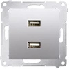Kontakt Simon Įkroviklis 2XUSB 2.1A, 5V Sidabrinis SIMON5
