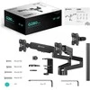 Laikiklis ONKRON Triple Monitorius Desk Mount Stand for 13-32-Inch LCD LED Screens iki 8kg, Juodas