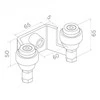 PSG 60.023 60 mm viršutinė rankena stumdomiems vartams (2 ritinėliai)
