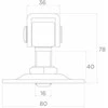 PSG 61.018.01 vyris su plokštele 80x80x3mm - M16 sriegis (reguliuojamas, cinkuota kilpa)