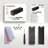 AXAGON CLR-M2XT pasyvus - M.2 SSD, 80 mm SSD, ALU korpusas, silikoninės šiluminės pagalvėlės, aukštis 20 mm