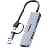 Unitek Hub 5w1 USB-A/C 5 Gbps su atminties kortelių skaitytuvu SD i micro SD