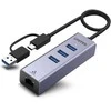 Unitek šakotuvas USB C 4w1 Ethernet 3xUSB 5 Gbps su adapteriu