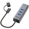 Unitek šakotuvas USB C 4w1 Ethernet 3xUSB 5 Gbps su adapteriu