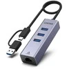 Unitek šakotuvas USB C 4w1 Ethernet 3xUSB 5 Gbps su adapteriu