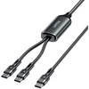 UNITEK USB-C 2-in-1 PD 100W silikoninis laidas 1,8 m