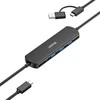 „Unitek KVM Hub“ 10 Gbps – perjungimas tarp 2 pagrindinių kompiuterių, 3 × USB-A