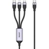 Unitek USB 3 viename įkrovimo laidas juodas