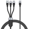 Unitek USB 3 viename įkrovimo laidas juodas