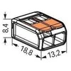 Universali greitoji jungtis LINE/WIRE 2x 0,2-4mm2 WAGO 221-412 (100 vnt. pakuotėje)