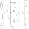 Zamek PSG 63.211 L/P zapadkowo-zasuwkowy H220/72 mm – lewy/prawy