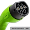 Nešiojamas elektromobilio įkroviklis Qoltec Mobile Charger for EV2in1 type2 | 7 kW | 230 V | CEE 32 A | LCD | 5 m