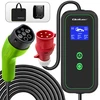 Nešiojamas elektromobilio įkroviklis Qoltec Mobile Charger for EV2in1 type2 | 7 kW | 230 V | CEE 32 A | LCD | 5 m