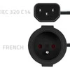 QOLTEC 53907 Adapteris IEC 320 C14 FRENCH 0,15m