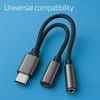 Qoltec USB-C adapteris 2w1 | USB-C | 3,5 mm lizdas | PD 15W | 10 cm