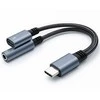 Qoltec USB-C adapteris 2w1 | USB-C | 3,5 mm lizdas | PD 15W | 10 cm