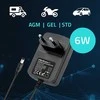 Qoltec automatinė kroviklis do akumulatora AGM GEL STD 6V | 1A | Prostownik su sygnalizatorem LED