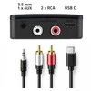 Roxtone Qoltec Bezprzewodowy transmiter odbiornik Audio HiFi Home&amp;Car| Bluetooth 6.0 | NFC | 2 x RCA | 1 x AUX MiniJack 3.5mm| Mikrofonas