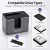 Qoltec Doko stotelė 2w1 HDD SSD | SATA | M.2 NVMe | Klonowanie | USB-C 3.2 Gen 2 | 10Gb/s | 28TB | Aliuminio