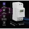 „Qoltec Elektroninis TIMER“ laikmatis DIN bėgeliui su įmontuota baterija | 7 dienų tvarkaraštis | 16 programų