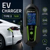 Qoltec Įkroviklis automobiliui elektrycznego EV i hybryd su regulacją 2w1 Typ2 | 7kW | 230V | CEE 32A | Wi-Fi | Tuya | Smart life | LCD | 5m