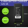 Qoltec Įkroviklis elektriniam dviračiui 36V | 42V | 2A | GX12-3Pin + maitinimo laidas