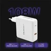 QOLTEC 51710 maitinimo įkroviklis GaN Fast 108W 5 20V 3 4.7A USB C Baltas