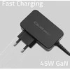 Išorinis Įkroviklis - Qoltec 52385 GaN POWER PRO - 1xUSB-C - 45W Juoda