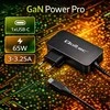 Įkroviklis - Qoltec 52386 GaN POWER PRO | 1xUSB-C | 65W | 5-20V | 3-3.25A | Juodas