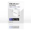 Adapteris Įkroviklis tinklo 140w gan 5-20v 2.5-5a 3 x usb-c pd 1 usb qc 3.0 baltas Qoltec