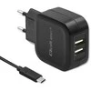 Qoltec Įkroviklis jungiama į tinklą 17W | 5V | 3.4A | 2xUSB + kabelis USB typC
