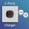 QOLTEC 50764 GaN ULTRA 35W charger / 5-20V / 2.25 3A / 1 x USB type C PD / 1x USB / Juodas