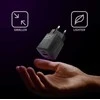 QOLTEC 50764 GaN ULTRA 35W charger / 5-20V / 2.25 3A / 1 x USB type C PD / 1x USB / Juodas