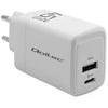 Adapteris Įkroviklis maitinimo 45W gan 5-20V 1.5-3A 1 x usb-c pd usb qc 3.0 baltas Qoltec