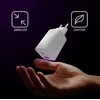 QOLTEC 50765 GaN ULTRA 65w įkroviklis / 5-20V / 2,25 3,25A / 1 x USB tipo C PD / 1x USB / Baltas