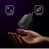 QOLTEC 50766 GaN ULTRA 65W charger / 5-20V / 2.25 3.25A / 1 x USB type C PD / 1x USB / Juodas
