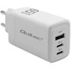Adapteris Įkroviklis tinklo 65w gan 5-20v 3-3.35a 2 x usb-c pd 1 usb qc 3.0 baltas Qoltec