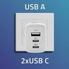 Adapteris Įkroviklis tinklo 65w gan 5-20v 3-3.35a 2 x usb-c pd 1 usb qc 3.0 baltas Qoltec