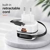 Qoltec Įkroviklis jungiama į tinklą GaN Super Fast 65W | USB-C PD PPS | 5-20V | 3-3.25A | Nešiojamas kompiuteris | MacBook | Išmanusis telefonas | wysuwany kabelis