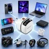 Qoltec Įkroviklis jungiama į tinklą GaN Super Fast 65W | USB-C PD PPS | 5-20V | 3-3.25A | Nešiojamas kompiuteris | MacBook | Išmanusis telefonas | wysuwany kabelis